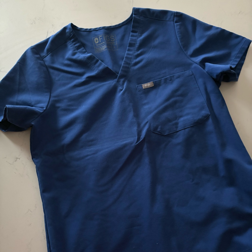Figs Royal Blue Scrub Top